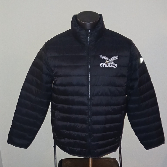 Retro Vintage Philadelphia Eagles Mens Full Zip Puffer Jacket